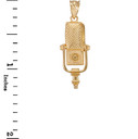 Gold Studio Microphone Pendant Necklace (Available in Yellow/White/ Two Tone Gold/ Two Tone Rose)