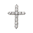 White Gold Elegant 4 Carat Round Cubic Zirconia Cross Pendant Necklace (Medium)