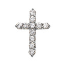 Elegant Sterling Silver 4 Carat Round Cubic Zirconia Cross Pendant Necklace (Medium)