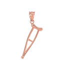 Rose Gold Medical Recovery Crutch Pendant Necklace