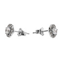Halo Diamond Stud Earrings in White Gold