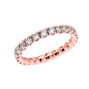 2 Carat Cubic Zirconia Stackable Wedding Band in Rose Gold