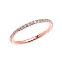 Stackable Rose Gold Micro Pave Diamond Set Comfort Fit Eternity Band