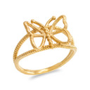 Gold Open Design Butterfly Ring