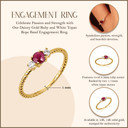 Dainty Gold Ruby Birthstone Engagement Ring with White Topaz (Available in Yellow Gold, Rose Gold, White Gold)