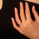 Dainty Gold Ruby Birthstone Engagement Ring with White Topaz (Available in Yellow Gold, Rose Gold, White Gold)