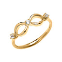 Three Diamond Dainty Infinity Gold Ring