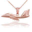 Rose Gold Jet Airplane Pendant Necklace