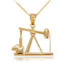 Yellow Gold Oil Pump Pendant