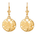 Gold Sand Dollar Earrings(Available in Yellow/Rose/White Gold)