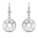 Gold Jewish Star of David Circle Earrings(Available in Yellow/Rose/White Gold)