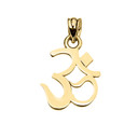 OHM (OM) Ganesh Pendant Necklace in Yellow Gold