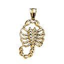 Solid Gold Detailed Scorpion Pendant (Available In Yellow/Rose/White Gold)