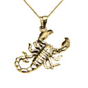 Yellow Gold Detailed Sideways Scorpion Pendant