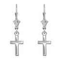 Sterling Silver Smooth Mini Cross Earrings