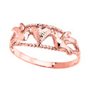 Rose Rope Design Love Birds Heart Ring