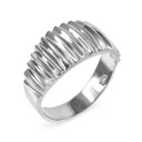 Sterling Silver Dome Ribbed Ring