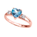 Rose Gold December Birthstone CZ Heart Proposal/Promise Ring