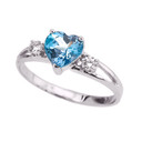 White Gold December Birthstone CZ Heart Proposal/Promise Ring