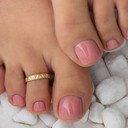 Yellow Gold Butterfly Sunflower Band Toe Ring on female model