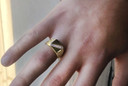 Yellow Gold Diamond Signet Men's Nugget Ring on male model