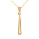 Polished Gold Baseball Pendant Necklace