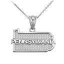 Gold Pennsylvania State Map Pendant(Availbale In Yellow/Rose/White Gold)