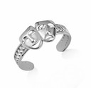 .925 Sterling Silver Drama & Theatre Masks Toe Ring