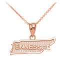 Tennessee State Map Gold Pendant Necklace (Available in Yellow/Rose/White Gold) Style#: Texas Map