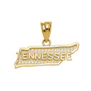 Tennessee State Map Gold Pendant Necklace (Yellow, White and Rose)