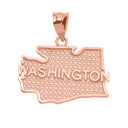 Rose Gold Washington State Map Pendant Necklace