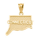 Gold Connecticut  State Map Pendant (Available Yellow/Rose/White Gold)
