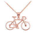 Gold Bicycle Pendant Necklace (Available in Yellow/Rose/White Gold)