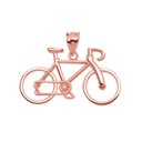 Yellow Gold Bicycle Pendant Necklace