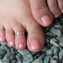 Yellow Gold Woman's Trendy Sexy Toe Ring on female model