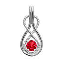 Infinity Rope July Birthstone Ruby White Gold Pendant Necklace