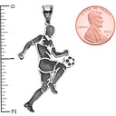 Soccer Player Sports Sterling Silver Pendant Necklace