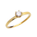 Diamond Gold Solitaire Engagement Ring