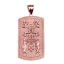 Russian Orthodox Cross Gold Engraveable Dog Tag Pendant