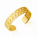 Gold Woman's Beaded Diamond Shape X Design Toe Ring