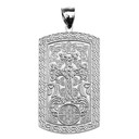 Armenian Cross (Khachkar) Gold Engraveable Dog Tag Religious Pendant  Necklace (Available in Yellow/Rose/White Gold)