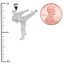 Karate Martial Arts Sterling Silver Pendant Necklace