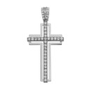 White Gold 2 Carat Cubic Zirconia Cross Pendant