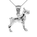 Sterling Silver Boxer Pendant Necklace