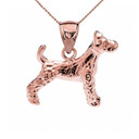 Gold Irish Terrier Pendant Necklace (Available in Yellow/Rose/White Gold)