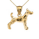 Gold Irish Terrier Pendant Necklace (Available in Yellow/Rose/White Gold)