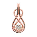 Diamond Infinity Rope Gold Pendant Necklace (Available in Yellow/Rose/White Gold)