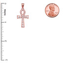 Ankh Cross Cubic Zirconia Rose Gold Pendant Necklace