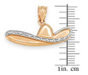 Gold Sombrero Hat Pendant Necklace (Available in Yellow/Rose/White Gold)