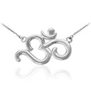 14K White Gold Ohm/Om/Aum Hindu Ganesh Necklace